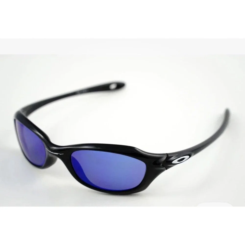 Kid's Oakley XS FIVE Polished Black/Blue Iridium Sunglasses 03-450 40-20 Youth